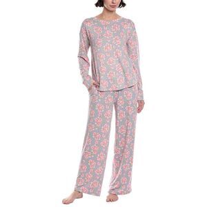 40 Winks Womens  2Pc Top & Pant Set, Grey